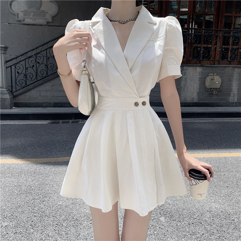 Women's Summer Slim Waist Suit Dress Niche