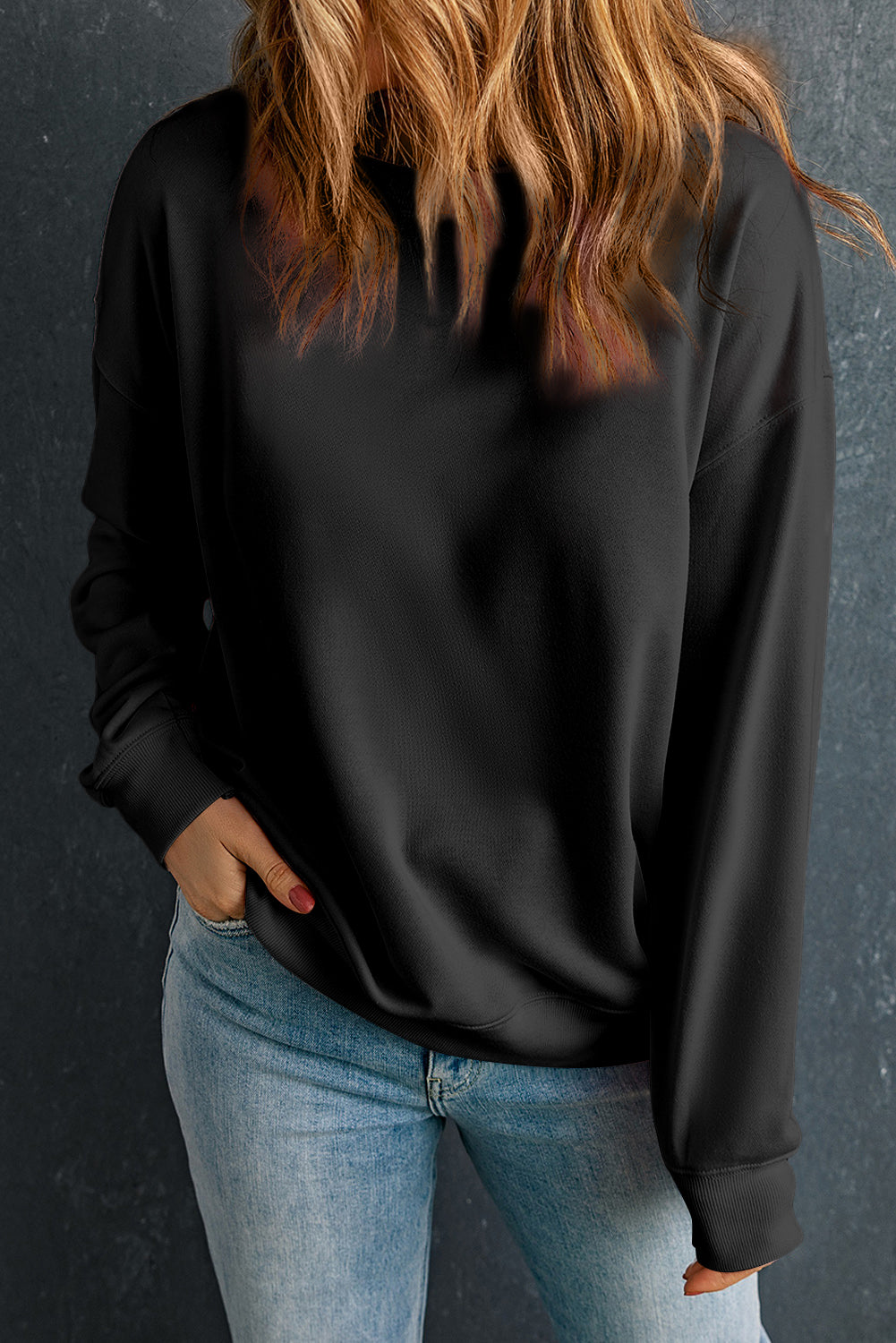 Cozy Round Neck Dropped Shoulder Sweatshirt