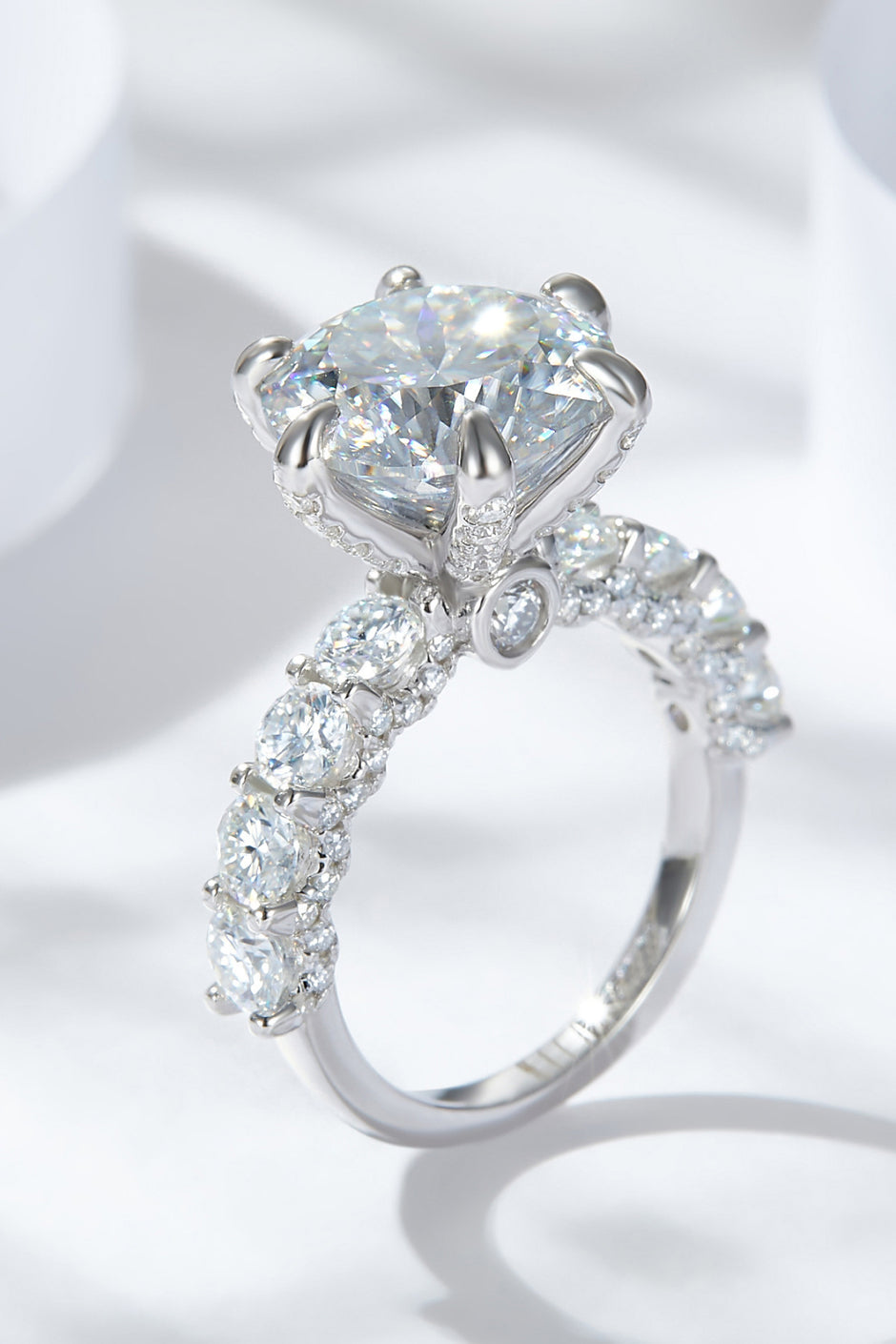 3 Carat Moissanite Platinum-Plated Ring main image 0