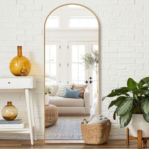 Gold 65x22 Inch Arched Full-Length Mirror – Luxe Elegance with a Modern Edge