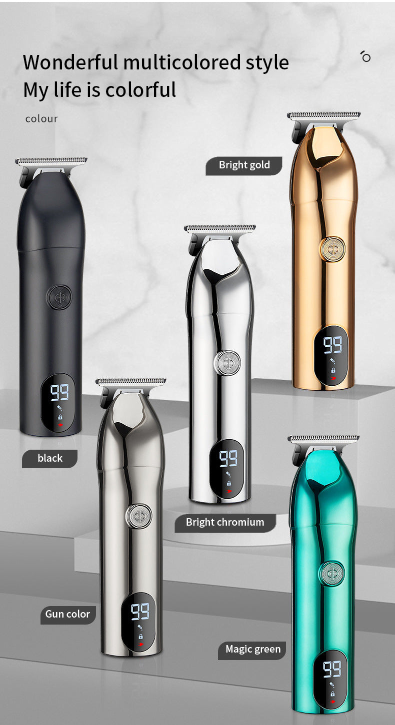 Professional Cordless Hair Clipper – Low-Noise Electric Trimmer with LED Display