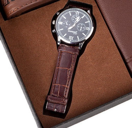 Wallet Leather Belt Set Hot Selling Creative Combination Set Men Watches