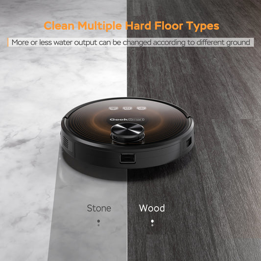 Geek Smart L8: LDS Navigation Robot Vacuum & Mop, Wi-Fi Connected, Selective Room Cleaning, 2700 PA Suction, Ideal for Pets & Larger Homes