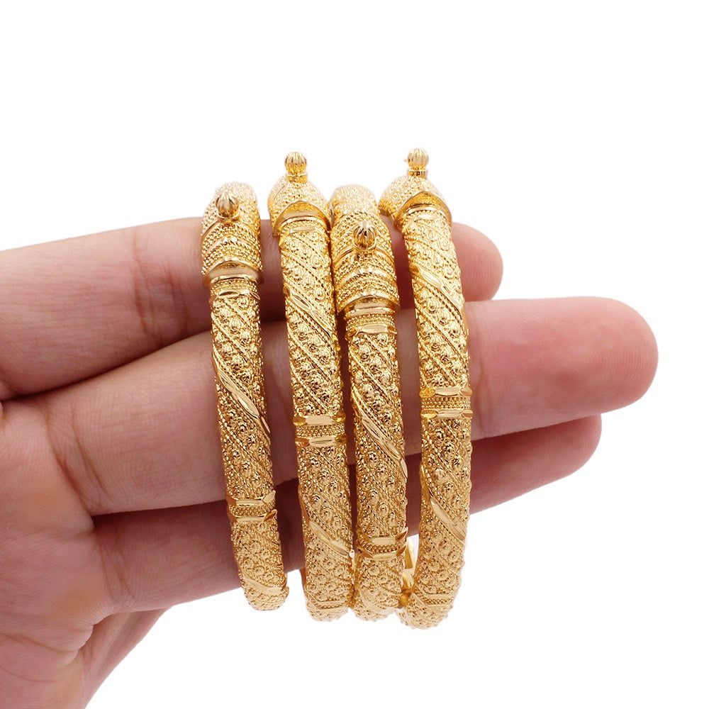 24K Gold-plated Hollow Copper Bracelet