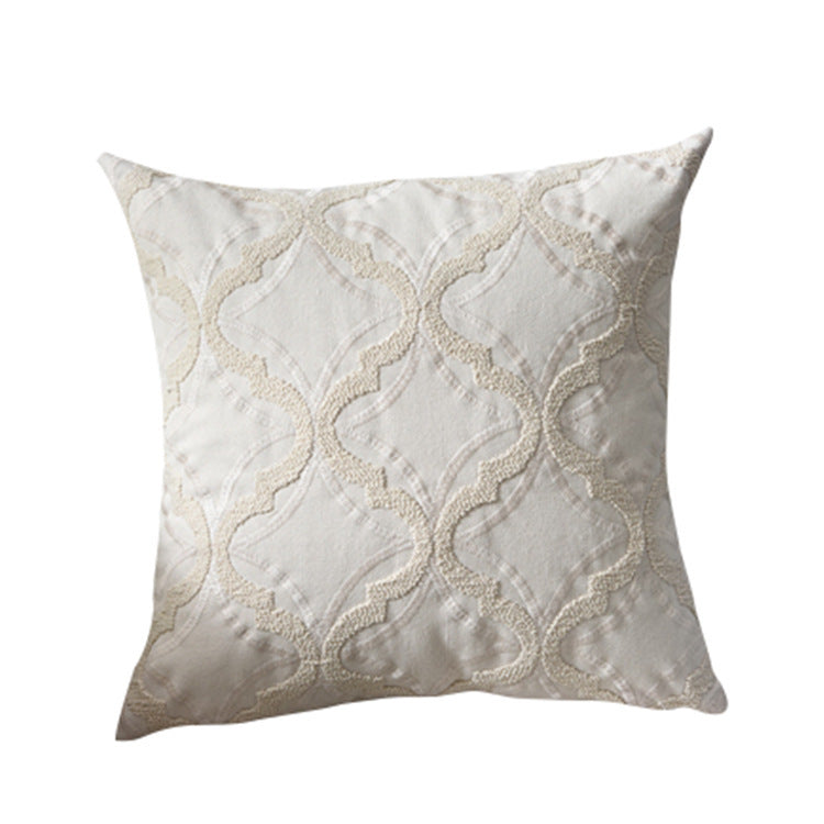 Cotton And Linen Woven Embroidered Couch Pillow Bed Head Cushion