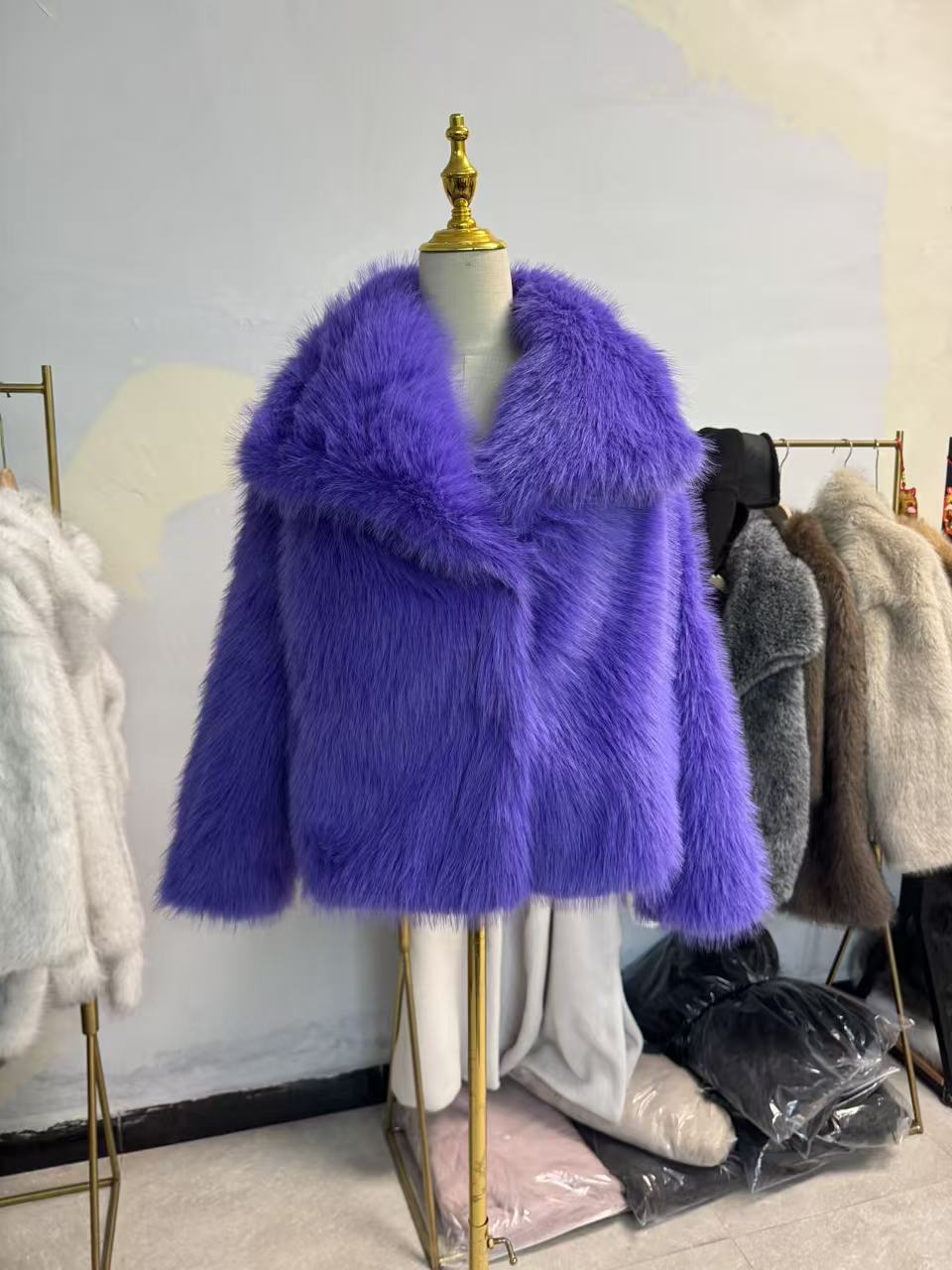 Women's Pure Color Versatile Faux Fur Collar Long Sleeve Coat
