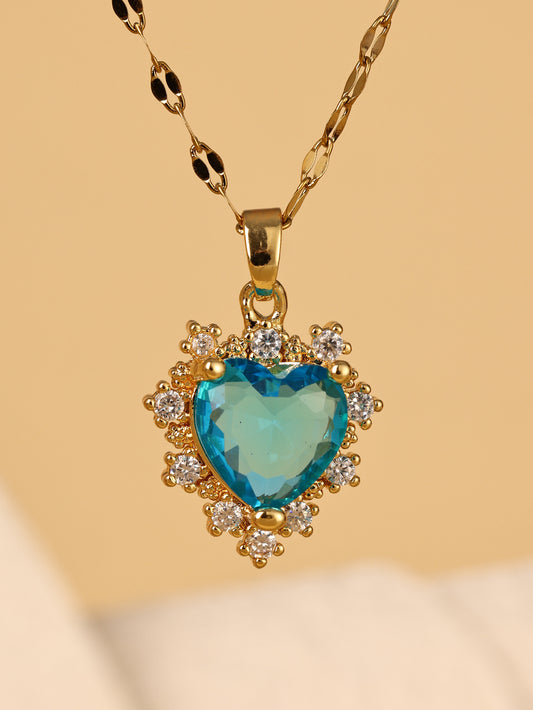 Instagram's New Minimalist Love Crystal Necklace Pendant, Women's Heart-shaped Collarbone Chain