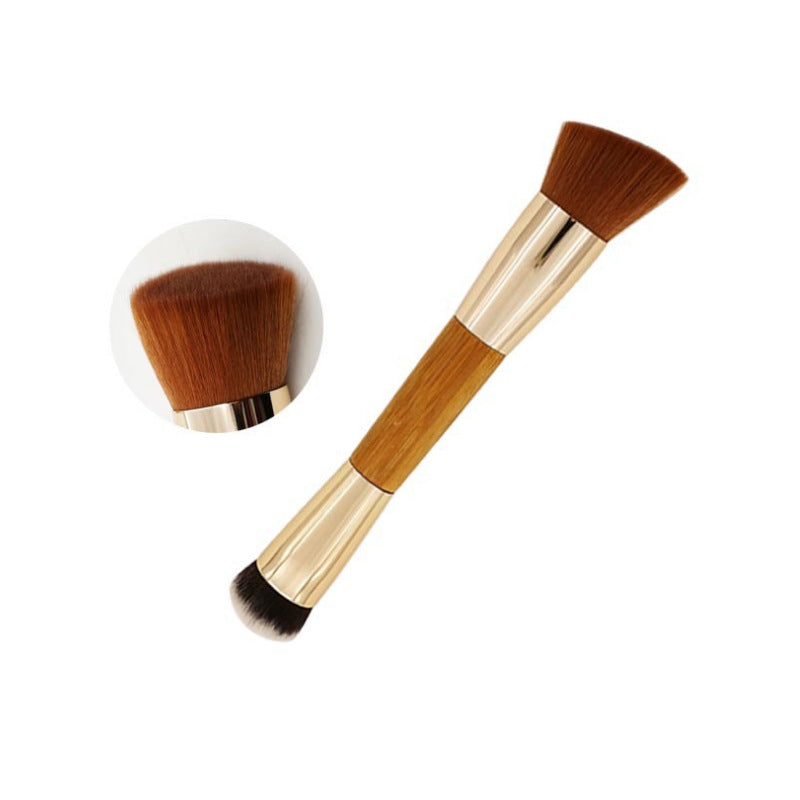 Bamboo Blush & Powder Brush – Soft Nylon Bristles, Portable Foundation Tool