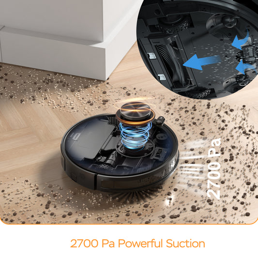 Geek Smart L7 Robot Vacuum Cleaner and Mop with LDS Navigation, Wi-Fi Connectivity, Selective Room Cleaning, Powerful 2700 PA Suction, Ideal for Homes with Pets and Larger Spaces