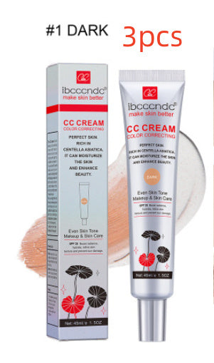 Moisturizing Color Correcting CC Cream with Centella Asiatica – Lightweight, Waterproof, Anti-Sweat, and Long-Lasting Makeup for Flawless Skin