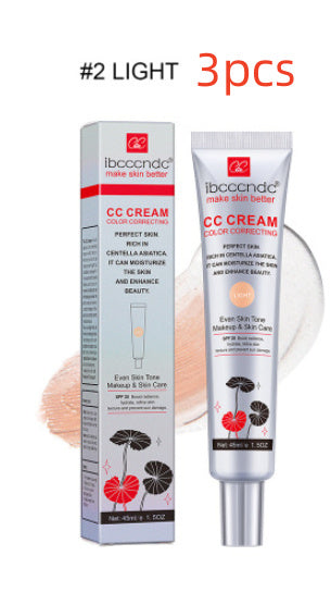 Moisturizing Color Correcting CC Cream with Centella Asiatica – Lightweight, Waterproof, Anti-Sweat, and Long-Lasting Makeup for Flawless Skin