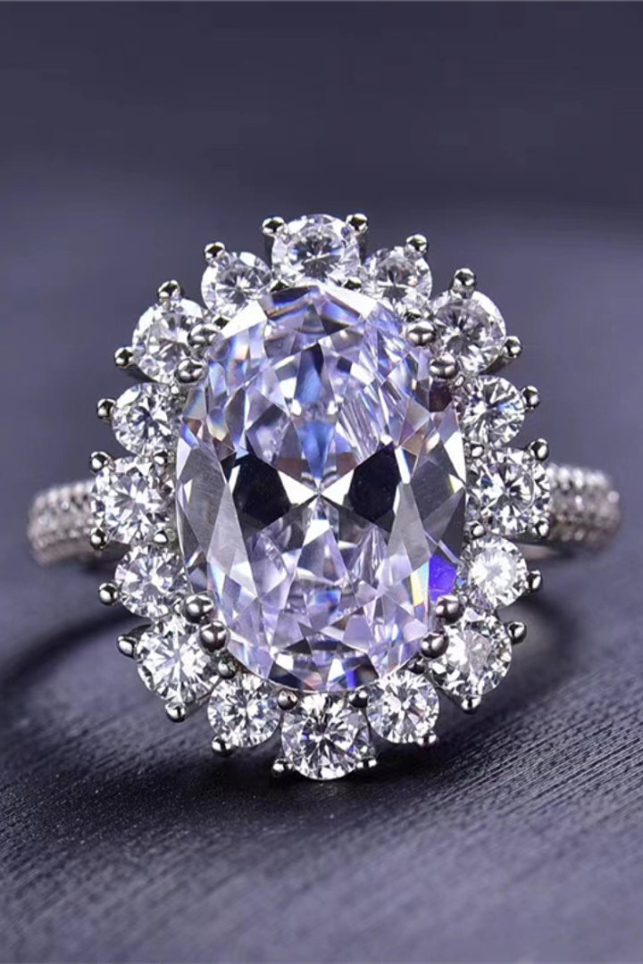 8.6 Carat Moissanite Platinum-Plated Ring main image 1