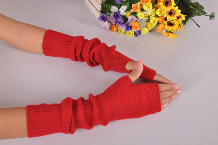 Minimalist Fall & Winter Fashion Long Cashmere Arm Sleeves for Women